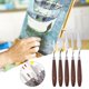 thumbnail image 3 of 5Pcs Artist Painting Palette Oil Painting Mixing Scraper Stainless Steel Wood Oil Paint Spatula Set, 3 of 5
