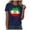 Navy, variant on felwors Women's Iran Lion and Sun Watercolor, Vintage Persian Heritage Flag V-Neck T-Shirt (Light Green, L)