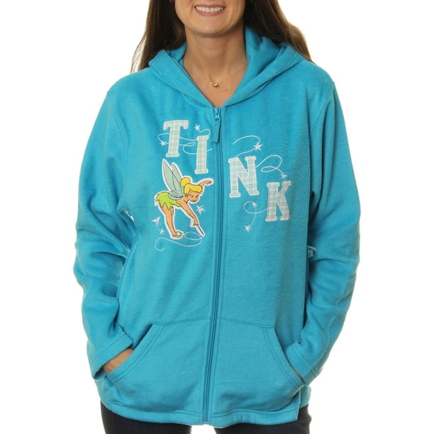 Disney - Women's Tinkerbell Plush Fleece Full Zip Hoodie - Walmart.com ...