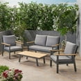 thumbnail image 4 of Noble House Sinclair Ensemble de Conversation Extérieur en Aluminium 4 Pcs Gris, 4 of 14