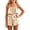 52Beige125, variant on Child Teen Girls Off Shoulder Romper Boho Floral Pattern Flounce Layered Elastic Waist Casual Short Jumpsuit Breathable Bodysuit