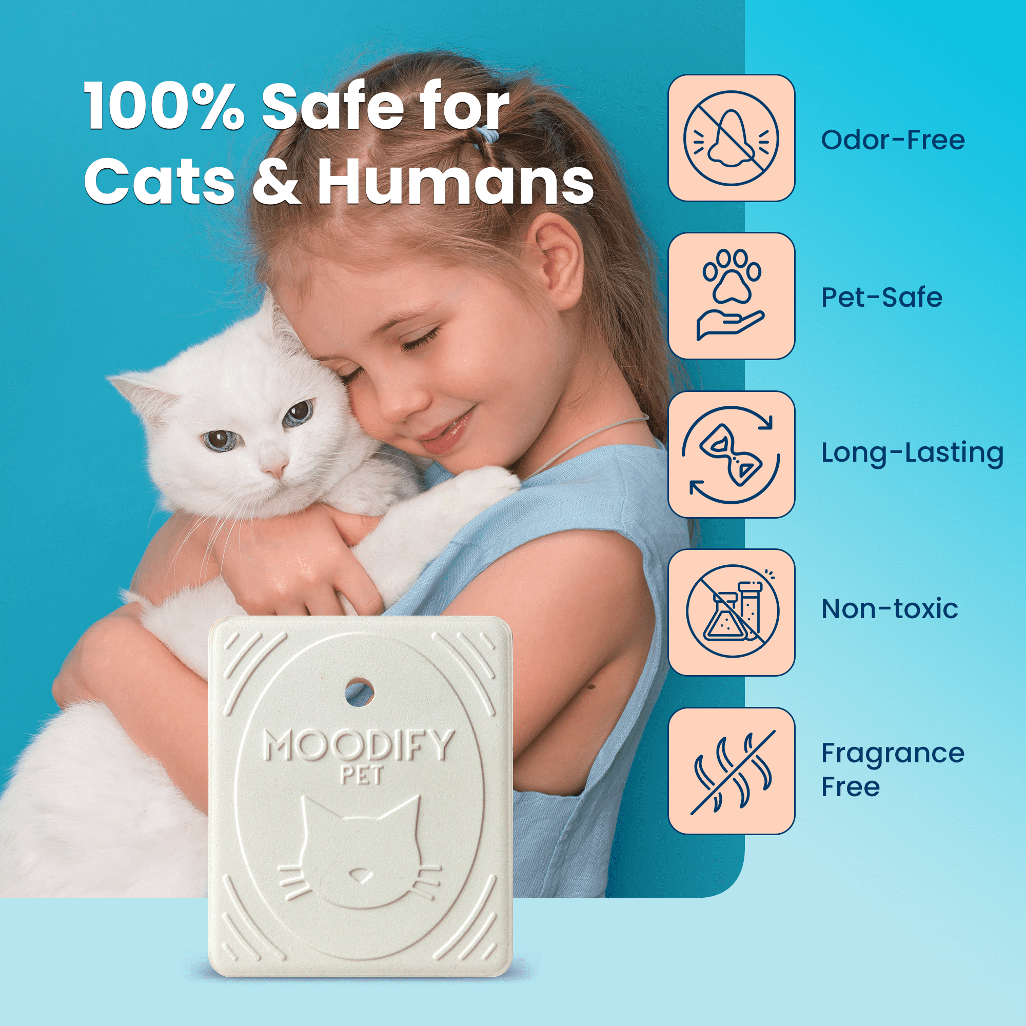 MoodifyPet Cat Litter Odor Eliminator, Fragrance-Free, 30 Days, Non-Toxic Pendant New Pet Essentials Litter Deodorize
