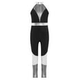 thumbnail image 3 of Aislor Kids Girls Metallic Shiny Gymnastic Unitards Rompers One-piece Bodysuit for Dance Training Silver 10, 3 of 6