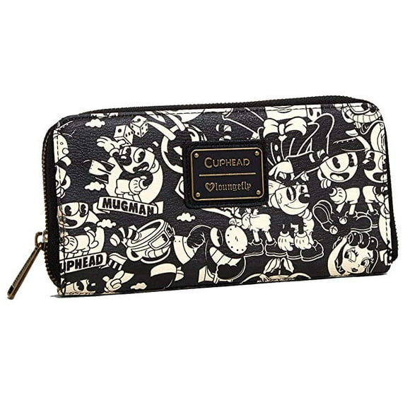 Wallet - Cuphead - Black & White Print Zip Around chwa0003