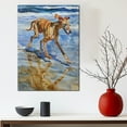 thumbnail image 5 of Funny Dog on Beach Canvas Wall Art, Azawakh Dog Picture Ocean Artwork for Bathroom Bedroom Living Room, Art Decor 8x12 Inches, 5 of 6