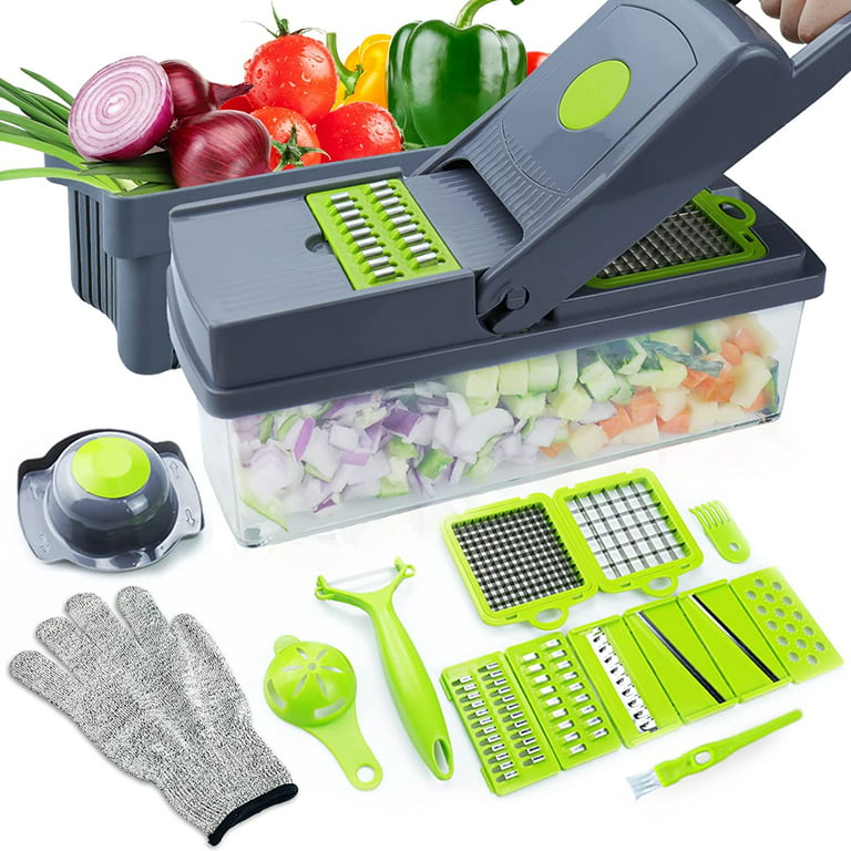 Vegetable Salad Chopper Cutter 15-In-1 Garlic Onion Dicer Slicer Kitchen  Tools