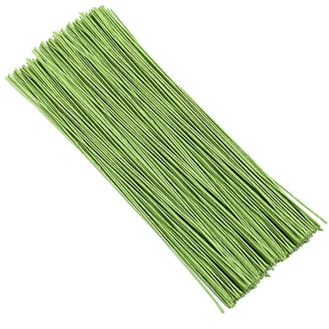ZOENHOU 600 PCS 14 Gauge Floral Stem Wire, 15.7 Inches Green Floral Craft Wire, for Handcrafts, Flower Making Supplies