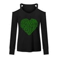 thumbnail image 4 of Lilgiuy Fashion Woman V-Neck Long Sleeve T-Shirt Autumn Happy Valentine's Day Printing Cold Shoulder Loose Blouse Tops for Golf Biker Hiking, 4 of 5