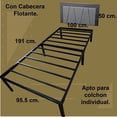 thumbnail image 3 of Base para Cama Individual de Acero Reforzado, con Cabecera Tapizada en Tela – Fácil de Armar y Resistente para Colchón, Marco de cama, Base de Cama, 3 of 5