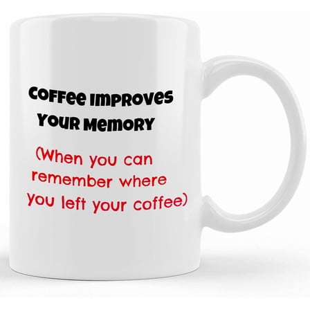 Memory Coffee Novelty Coffee Mug, Ceramic Novelty Coffee Mug, Tea Cup, Gift Present For Birthday, Christmas Thanksgiving Festival, 11oz Sarcasm With Sayings Mug