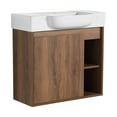 thumbnail image 6 of Tcbosik 24" Floating Bathroom Vanity with Ceramic Sink, Wall Mounted Vanity Cabinet with Open Shelf and Soft Closing Door for Small Space, Brown Ebony, 6 of 10