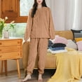 thumbnail image 2 of Hearthz Fleece Pajama Sets for Women 2 Piece Fuzzy Fleece Pajama Loungewear Winter Sherpa Women Match Top Pants Pajama Pjs Sets, 2 of 5