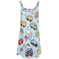 thumbnail image 4 of Excavator Fire Truck Racing Womens Summer Dresses Casual Sleeveless Tshirt Sundresses Vacation Beach Cover Up Dress, 4 of 8