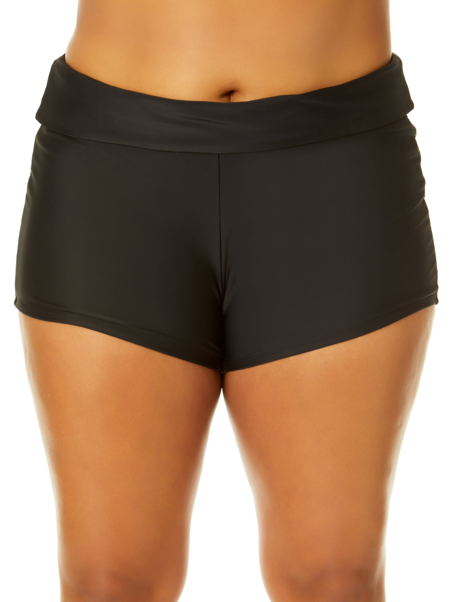 Time and Tru Women's Plus Size Boyshort Bikini Bottoms