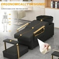 thumbnail image 5 of Shampoo Bowl and Chair Set for Salon, Backwash Station Sink with ABS Bowl and Independent Footrest, Barbershop Equipment for Spa Beauty, Black+Gold, 5 of 9