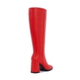thumbnail image 4 of Botas hasta la rodilla Aizhenzm de piel sintética rojas para mujer, talla 8, 4 of 7
