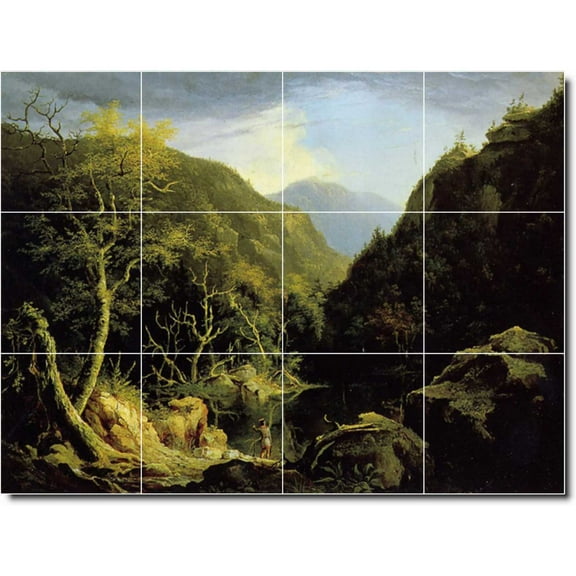 Ceramic Tile Mural-Thomas Cole Landscapes Painting 431. 17" w x 12.75" h using (12) 4.25 x 4.25 ceramic tiles