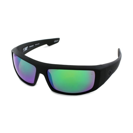 spy optic logan polarized sunglasses, matte black with happy bronze green spectra lens