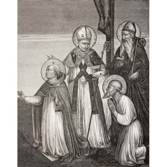 Group Of Saints Detail Of The Passion A Fresco By Fra Angelico In The ...