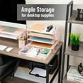 thumbnail image 6 of Mind Reader Mesh Desk Organizer, 3 Trays, 1 Drawer, 2 Pen Holders Metal , Pink, 6 of 6