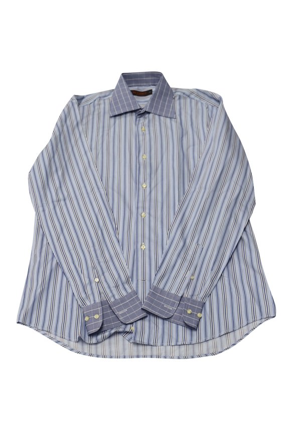 Pre-Owned Etro Striped Buttondown Shirt in Blue Cotton