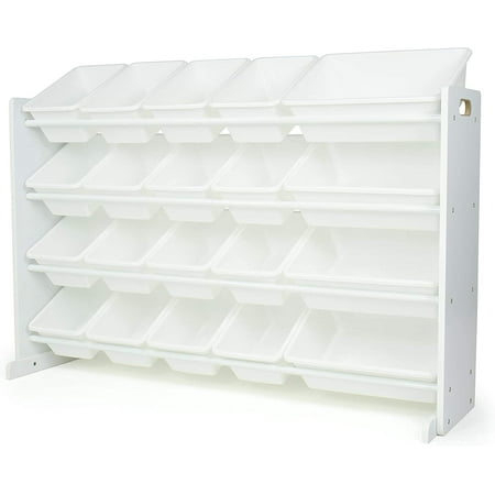 

mingtezz Extra-Large Kid s Toy Organizer 20 Storage Bins Universal Grey/White