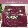 thumbnail image 2 of Mothers Day Blanket for Grandma, Gifts for Grandma, Grandma Birthday Gifts, Grandma Gifts, Great Grandma Gifts, I Love You Grandma Blanket, Soft Throw Blanket 60" x 50", Burgundy, 2 of 6