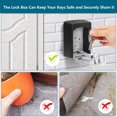 thumbnail image 5 of Caja de seguridad para llaves, caja de seguridad para almacenamiento de llaves con combinación de 4 dígitos, caja fuerte impermeable para llaves de montaje en pared para interiores, exterior, 5 of 5