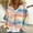 C_ Multicolor, variant on Women's V-Neck Long Sleeve Fleece Cardigan - Fashion Tie Dye Printed, Warm Zip-Up Jacke for Daily Wear Multicolor XL