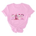 thumbnail image 6 of mihongmao Valentine Tops for Women Short Sleeve Women Casual Round Neck Short-sleeved Christmas Tree Printed T-shirt Pink XL, 6 of 6