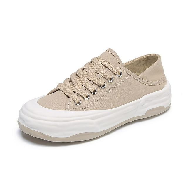 Cyiecw Espadrilles en Toile pour Femmes Mode Lacets Chaussures en Toile Basses Confortables Chaussures Décontractées