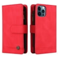 thumbnail image 3 of Feishell for Apple iPhone 12 Pro Max 6.7 inch Zipper Wallet Case with Wrist Strap & Shoulder Strap,Premium PU Leather Magnetic Clasp Flip Holder Card Slots Crossbody Phone Case for Women Men,Red, 3 of 18