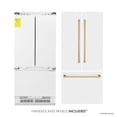 thumbnail image 2 of ZLINE 36" Autograph Edition 19.6 cu. ft. Built-in 3-Door French Door Refrigerator with Internal Water and Ice Dispenser in White Matte with Gold Accents, 2 of 5