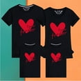 thumbnail image 2 of WREESH Family Matching T-Shirts for Kids Comfortable Crew Neck Short Sleeve Tops with Heart Prints for Family Outings Black, 2 of 5