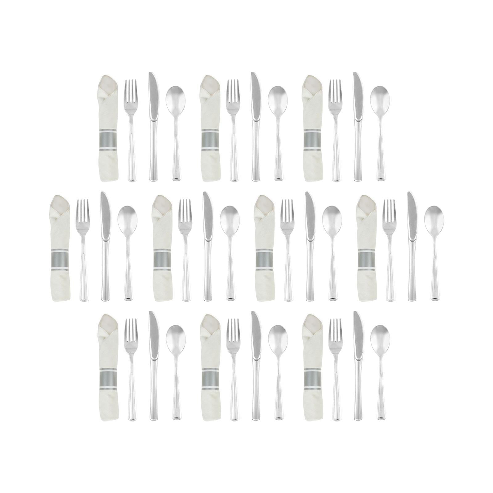 40 Pieces Silverware Set Dinner Cutlery for Everyday Use Picnics
