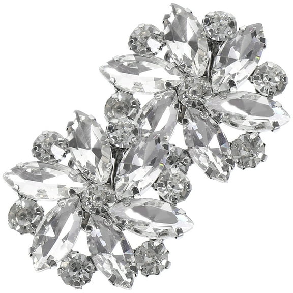 Raindrops Rhinestones Shoes Shoe Clips Crystal 2Pcs