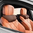 thumbnail image 3 of Car Headrest Neck Pillow, Ergonomic Cushion with Adjustable Straps Automotive Neck Support, Breathable Cloth Headrest Pillow for Cars, SUVs, Trucks, Office Chairs, 10.63 x 6.30 in, Brown, 1 Pack, 3 of 7