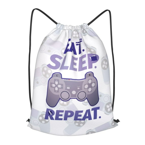XMXT Waterproof Gym Bag, Game Repeat Retro Cartoon Print Drawstring Backpack for Men, m Multicolor