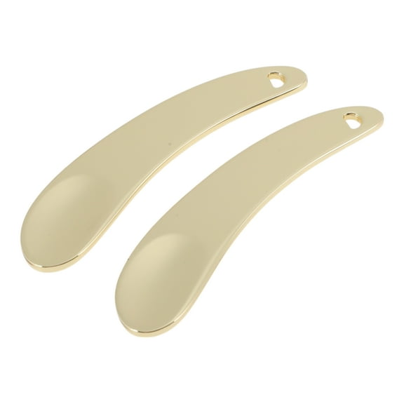 Unique Bargains 2 Pcs Mini Makeup Cosmetic Spoon Hangable Facial Mask Spatula Gold Tone