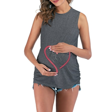 

Juebong Cute Maternity Nursing Tank Tops Women Sleeveless Round Neck Tunic Basic Shirts Plus Size Maternity Tops Breastfeeding Loose Cap Sleeve Print Nursing Pregnancy Tops