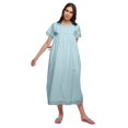 thumbnail image 2 of Moomaya Button Down Maxi Nightdress Long Sleeve Solid WoMen's Cotton Nightwear, 2 of 6