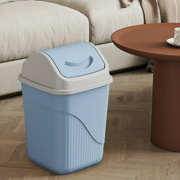 Birdeem Trash Can with Swing Lid, Odor Control Waste Bin for Bathroom and Office, Compact Size Plastic Garbage Bin for Small Spaces