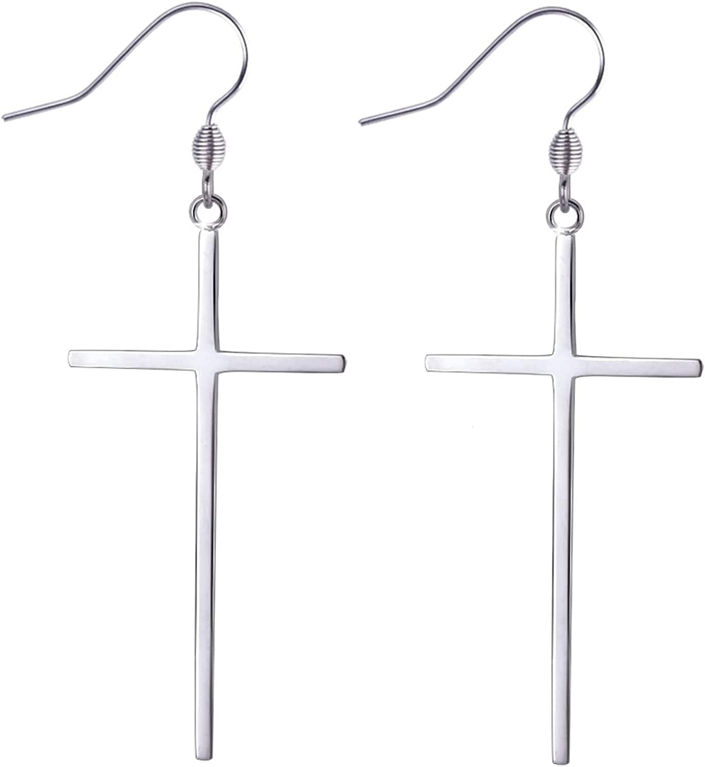 cross long earrings