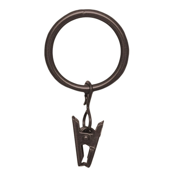 Anillos para cortinas Kenney Clip, paquete de 14 unidades, 5/8 a 3/4, en metal marrón