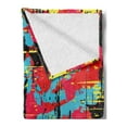 thumbnail image 2 of Urban Graffiti Soft Flannel Fleece Throw Blanket, Sketchy Graffiti Design with Grungy Dripping Paint Drops and Splashed Ink, Cozy Plush for Indoor and Outdoor Use, 70" x 90", Multicolor, by Ambesonne, 2 of 5