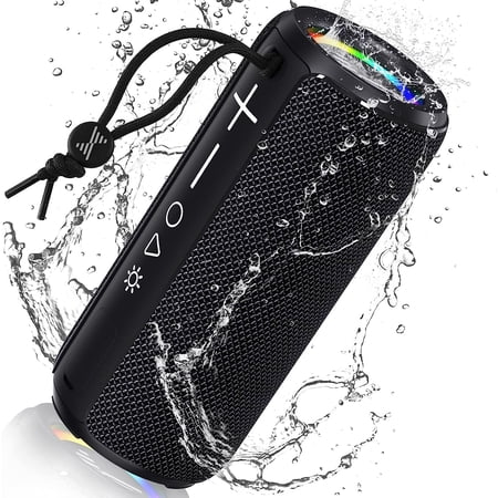 LENRUE Bluetooth Speaker, Portable Wireless Speaker, Waterproof Outdoor Speakers with Light HiFi Stereo Sound, 24H Playtime,Gift for Men and Woman to Beach,Pool, Bike, Shower