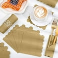 thumbnail image 3 of 140 Pcs Cocktail Napkins Gold Napkins Disposable Scalloped Dessert Beverage Napkin Gold Party Napkin for Wedding, Birthday, Celebrate, 5 x 5 Inch, 3 of 7
