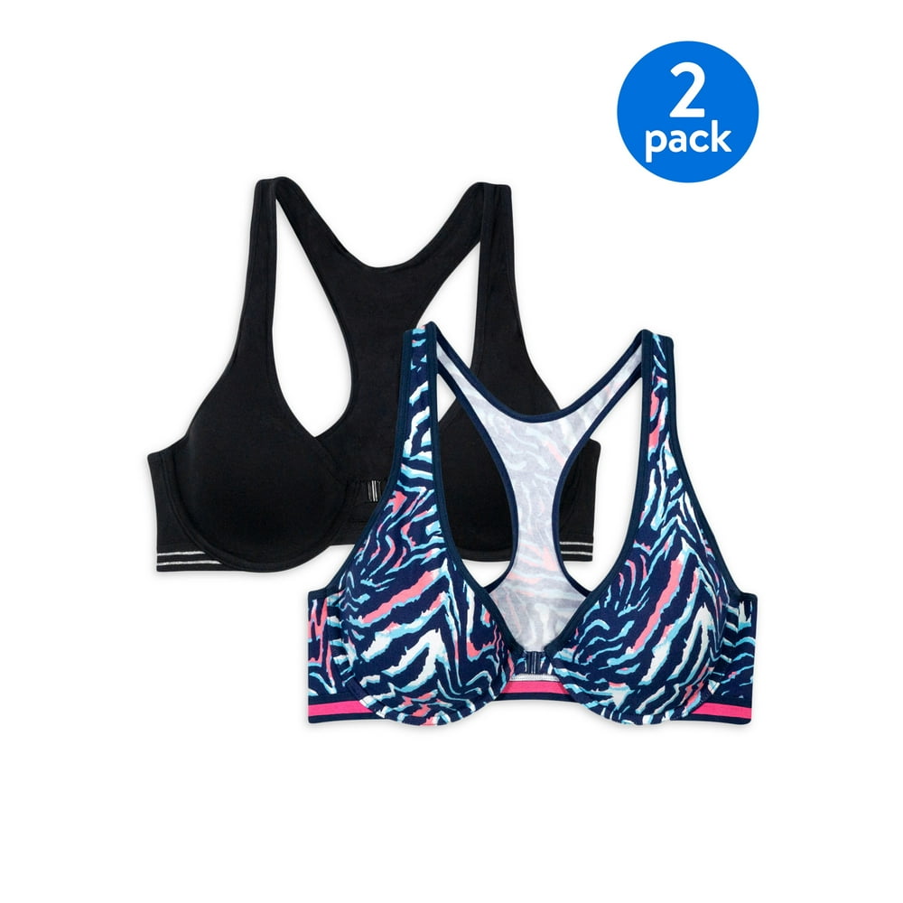 No Boundaries No Boundaries Women's Cotton Front Close Racerback Bra