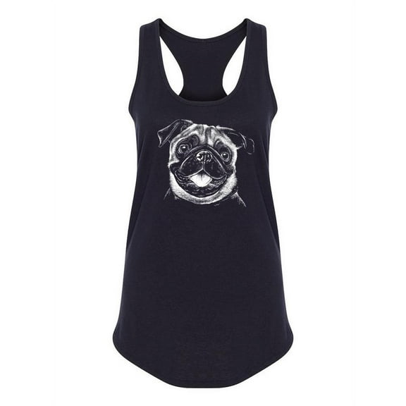 Pug Retro Design Tank Women -Image by Shutterstock, Female Large
