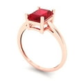 thumbnail image 2 of 2 ct Emerald Cut Simulated Pink Tourmaline Solitaire Engagement Ring for Women in 18K Rose Gold, 2 of 5